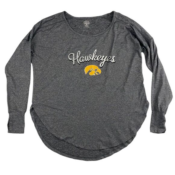 Rivalry Threads University Of Iowa Hawkeyes Gray Long Sleeve T-Shirt Dolman Sz M - Picture 1 of 8